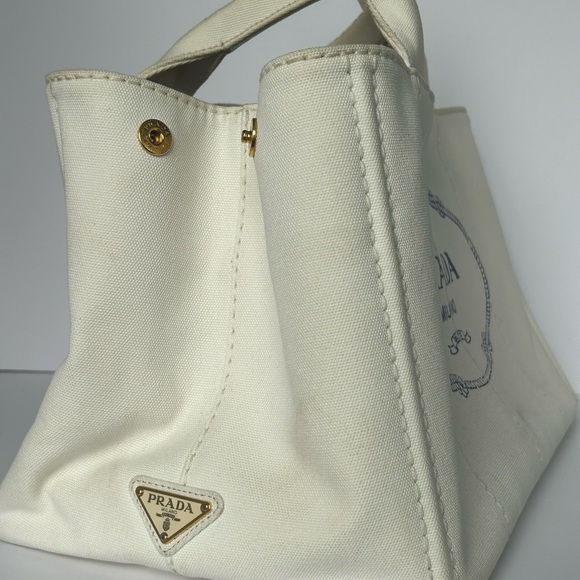 Authentic Prada Canapa Canvas Tote Bag - Comes with Authenticity Card - Picture 11 of 15
